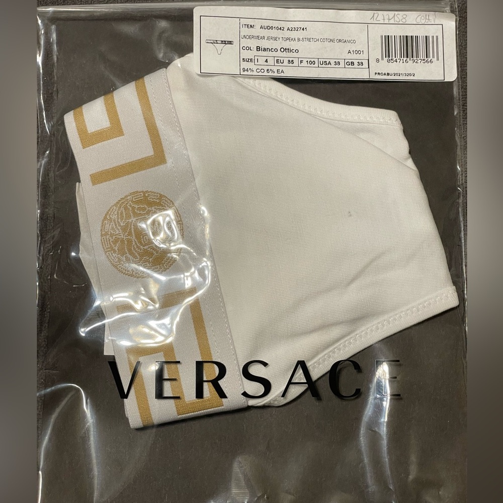 Versace white thong NWT